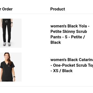 Figs Catarina and Yola Skinny Scrub Pants in Black